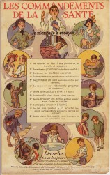 Buvard destiné à inciter les enfants à suivre les 12 commandements de la santé