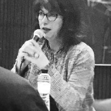 Emmanuelle Pirotte à la bibliothèque Chiroux le 7 mars dernier