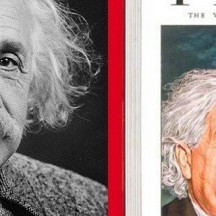Darstellung von Einstein und der Atombombe