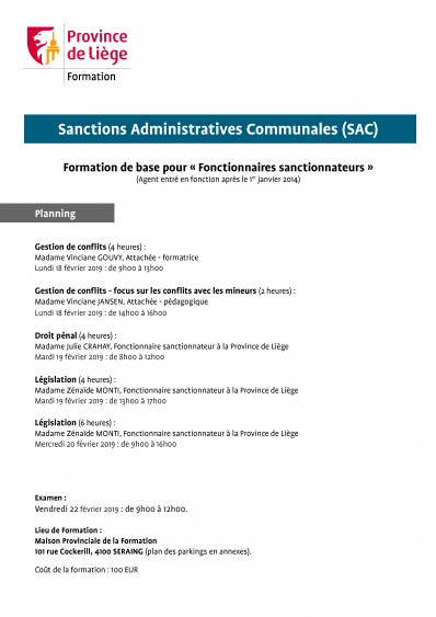 Formation sanctions administratives communales