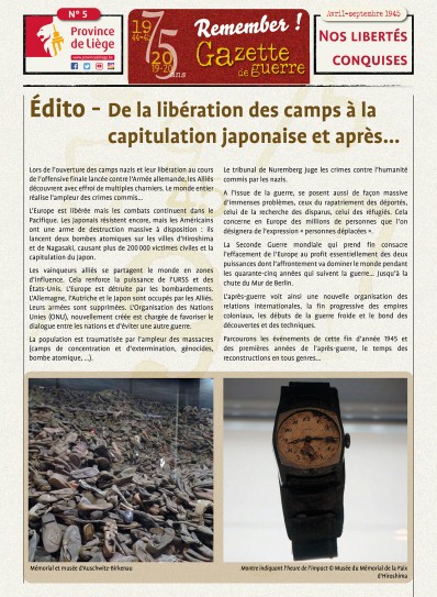 Edito - Gazette de guerre n° 5