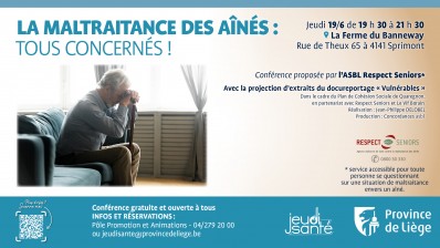 JeudiSanté : La maltraitance des aînés : tous concernés !