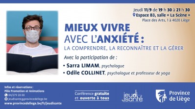JeudiSanté : Mieux vivre avec l’anxiété : la comprendre, la reconnaître et la gérer