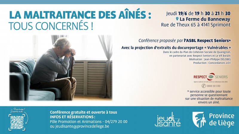 JeudiSanté : La maltraitance des aînés : tous concernés !