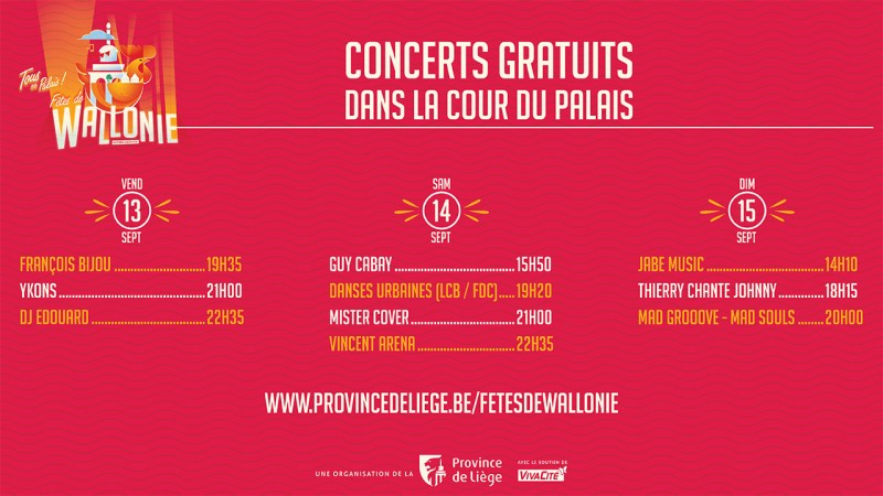 Concerts des Fêtes de Wallonie de la Province de Liège 2024