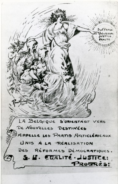 Affiche de propagande pour l'obtention du suffrage universel