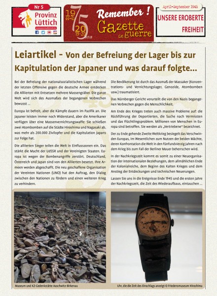 Leitartikel, Unsere eroberte Freiheit