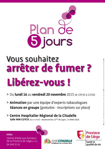 Plan de 5 jours novembre 2015